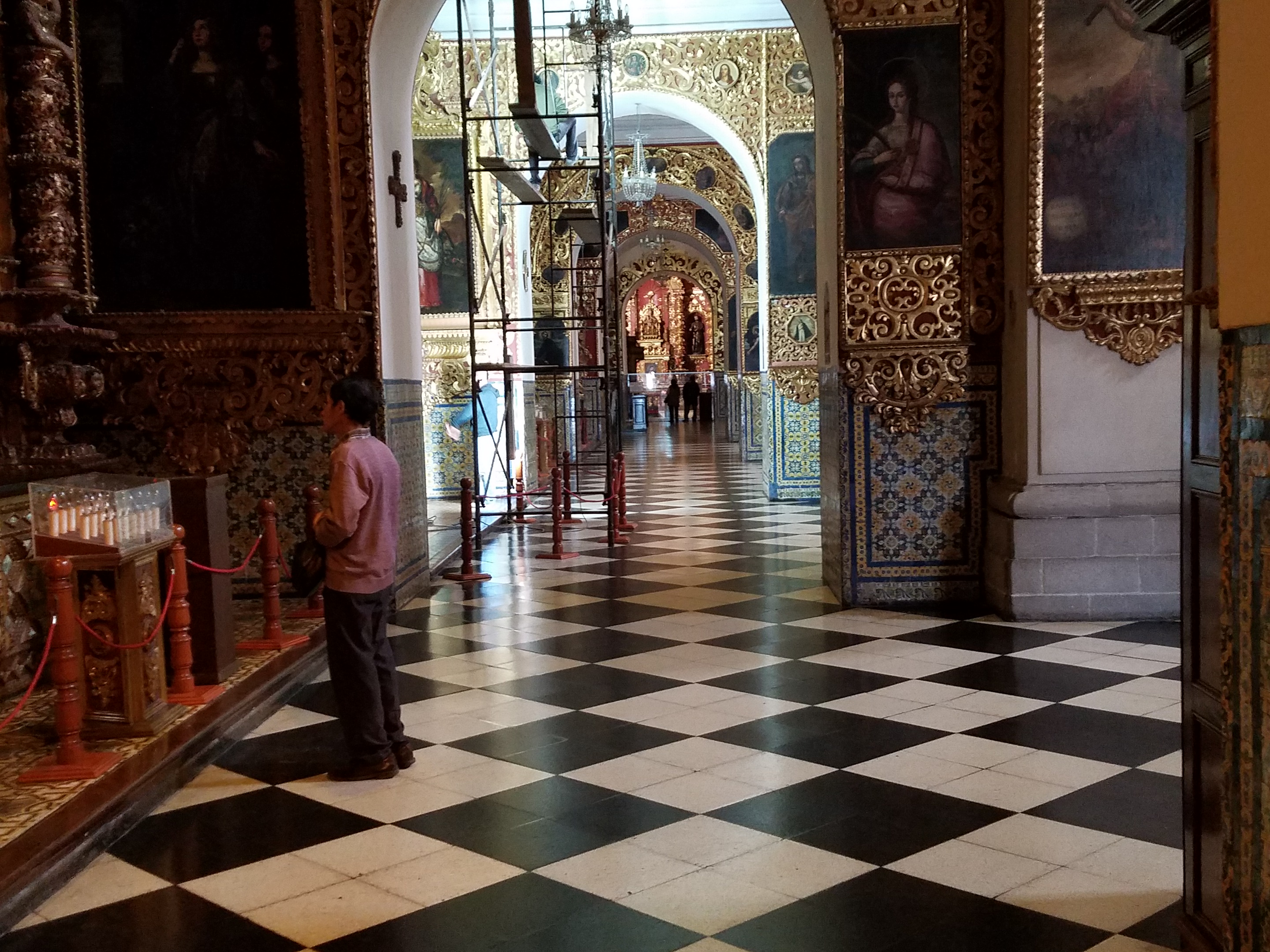 Interior of the Cathedral of Lima. Construction of the cathedral dates from 1535.
