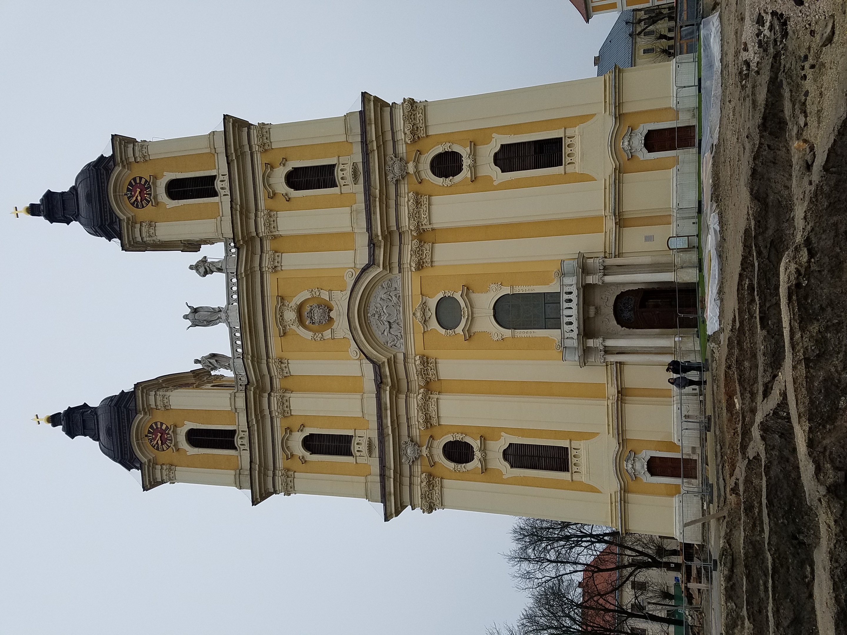 Assumption Cathedral in the town of Kalocsa was built between 1735 and 1754. The town (about 140 km (85 mi) south of Budapest) is one of the oldest in Hungary, dating back to about the year 1000.