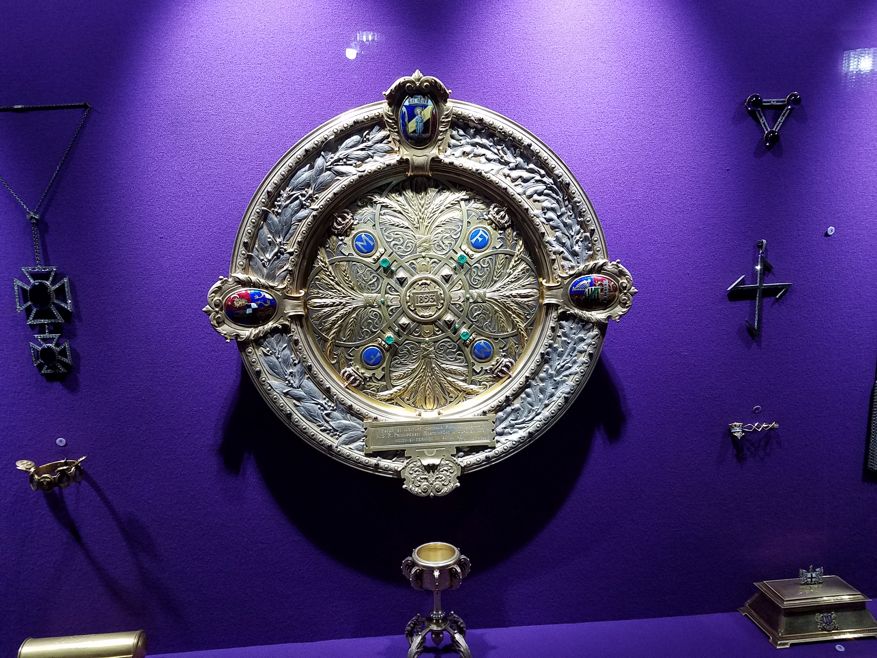 Royal paraphernalia on display at the National Museum of Romanian History in Bucharest. 