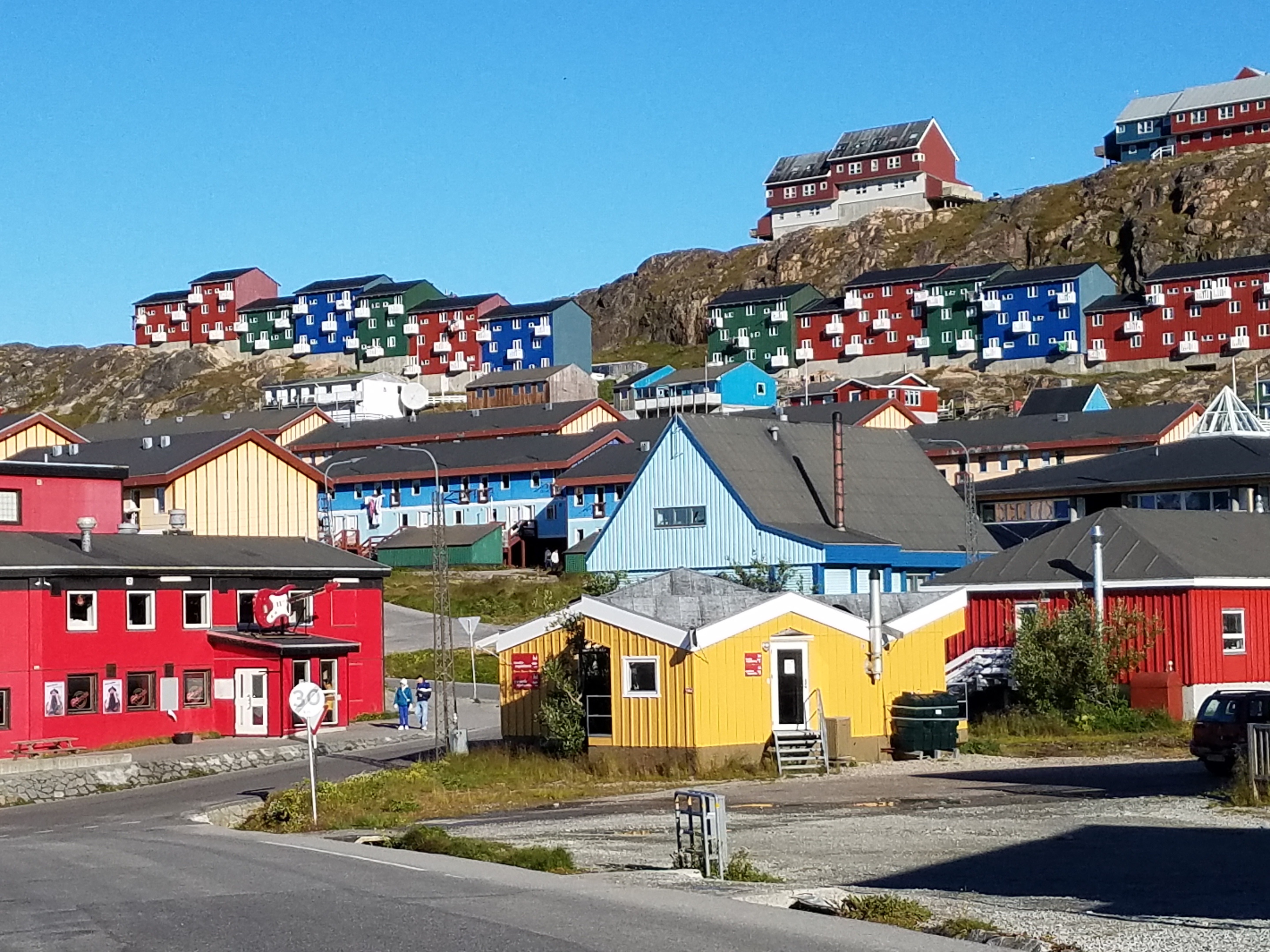 Colorful houses and buildings in Qaqortoq.