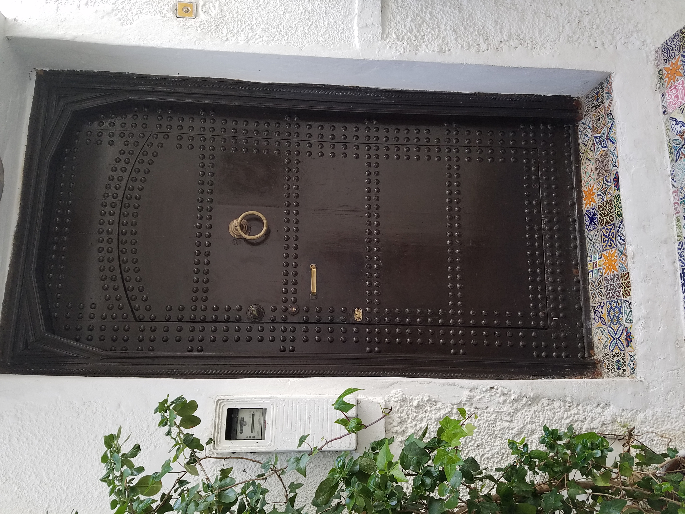 Decorated door in the Kasbah in Tangier.