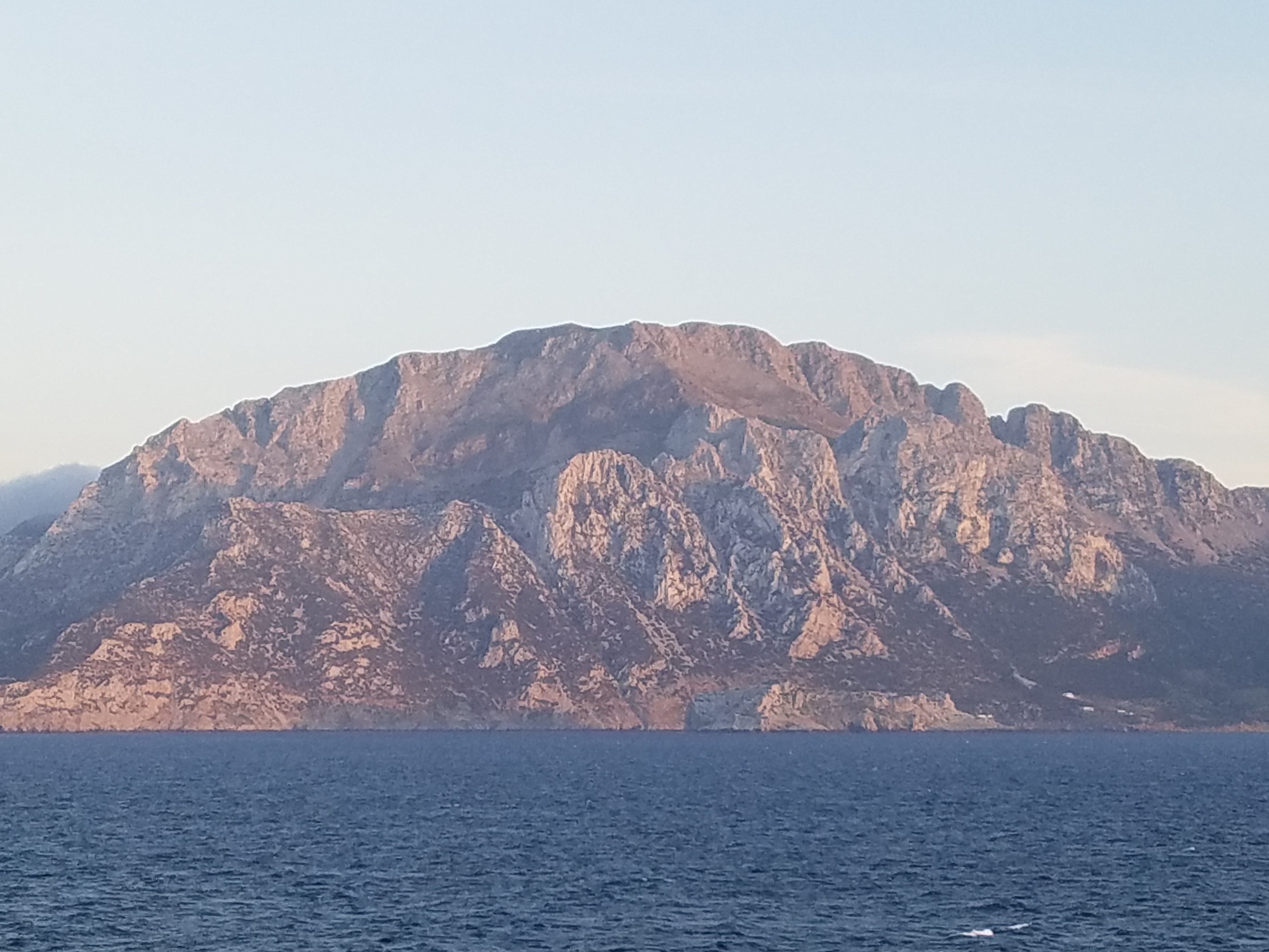 The coast of Morocco in the Gibraltar Straits.
