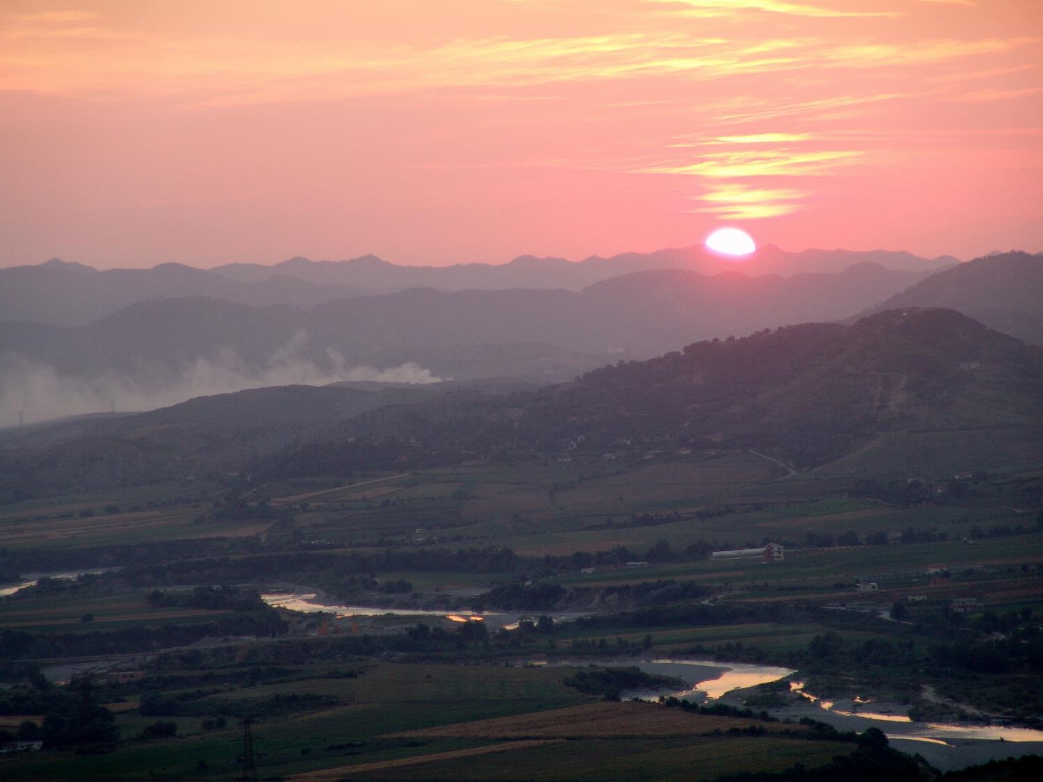 Sunset over the Dinaric Alps.