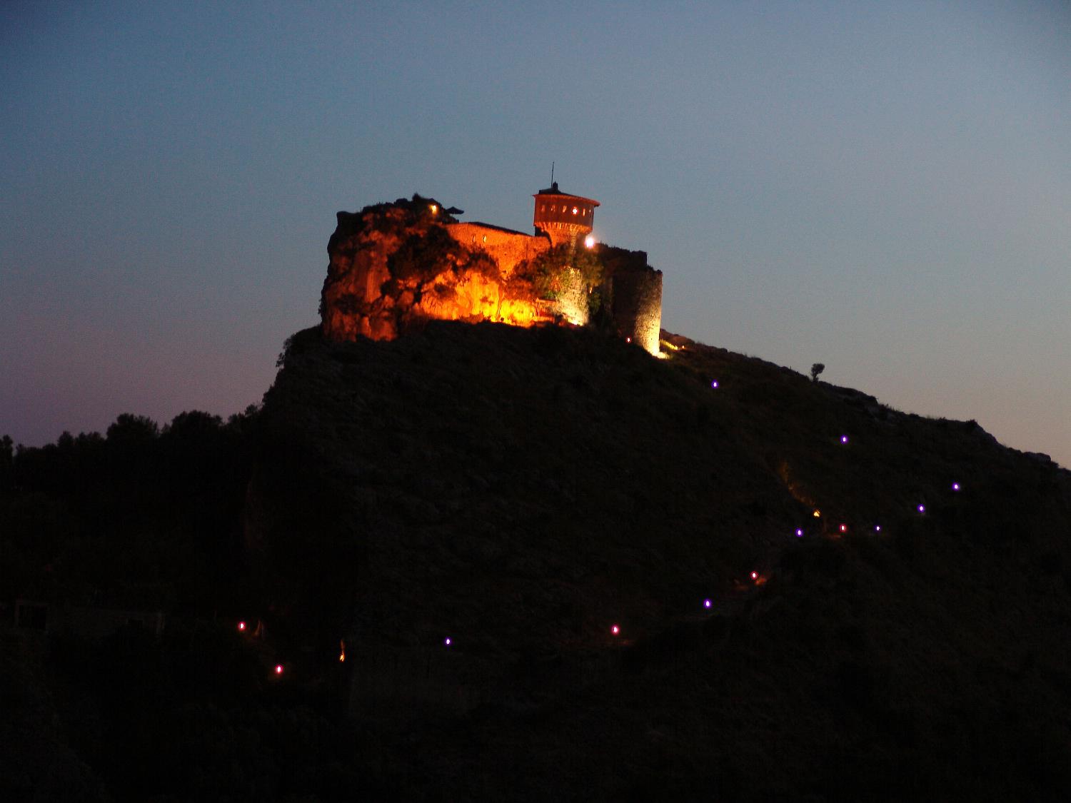 Petrela Castle (outside Tirana) was the home of Skanderbeg's sister and part of his defense network against the Ottomans. The central tower dates from 500 A.D. and the surrounding Byzantine fortifications date from the 11th to the 14th centuries.