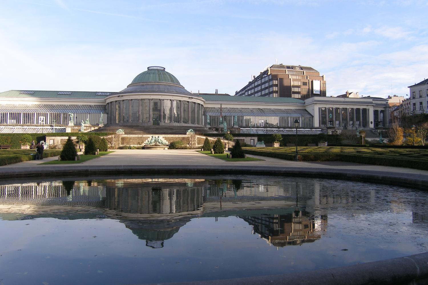 L'Orangerie (a greenhouse to grow oranges or other tropical fruit) at the Jardin Botanique (Botanical Gardens) just north of Brussels.  