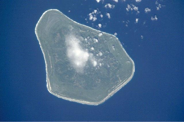 Mangaia is the most southerly of the Cook Islands and the second largest in size after Rarotonga Island (next photo). Image courtesy of NASA. 