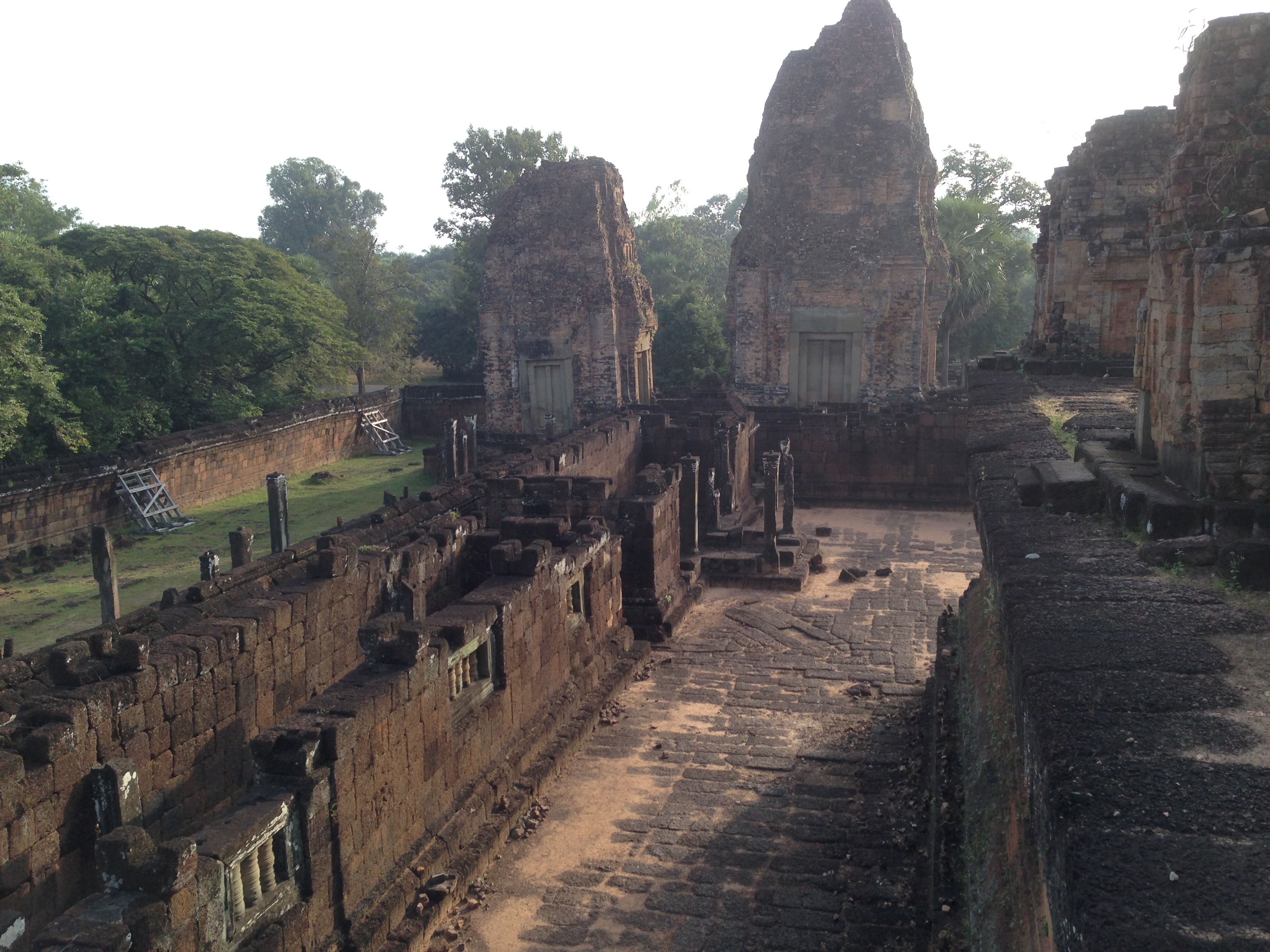 Side view along one of the elevated platforms at Pre Rup.