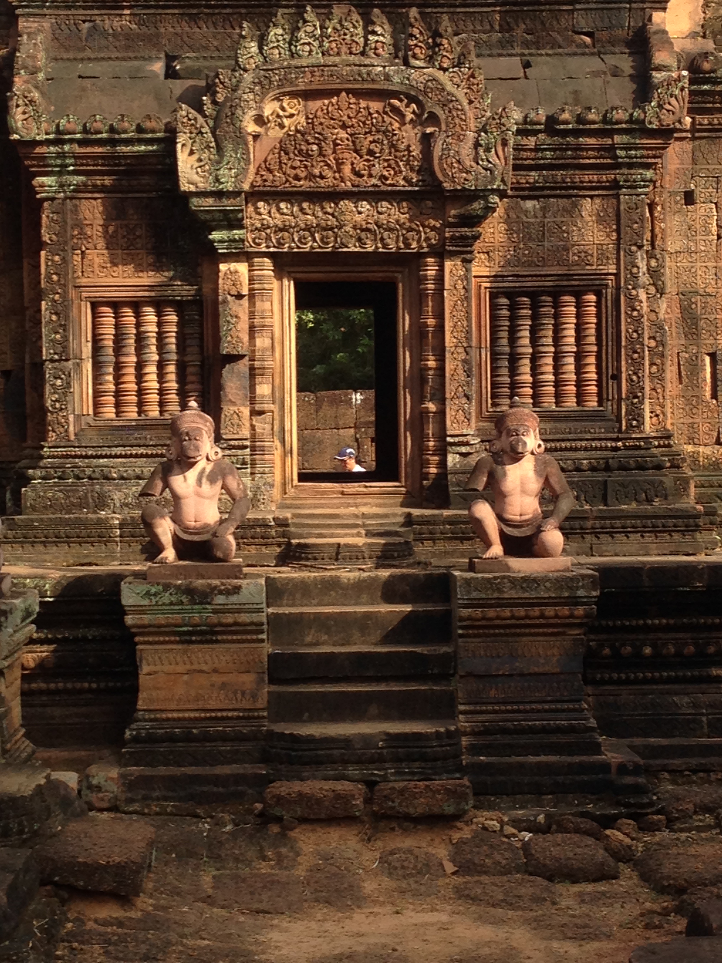 Closeup of an entrance way at Banteay Srei.