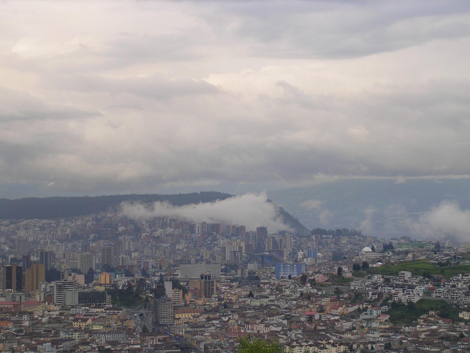 A view of the capital of Ecuador -  San Francisco de Quito or Quito for short - which is the country's second most populous city (after Guayaquil) and one of the highest capitals in South America. It is also the headquarters of the Union of South American Nations.  Quito's old city has been declared a world heritage site.
