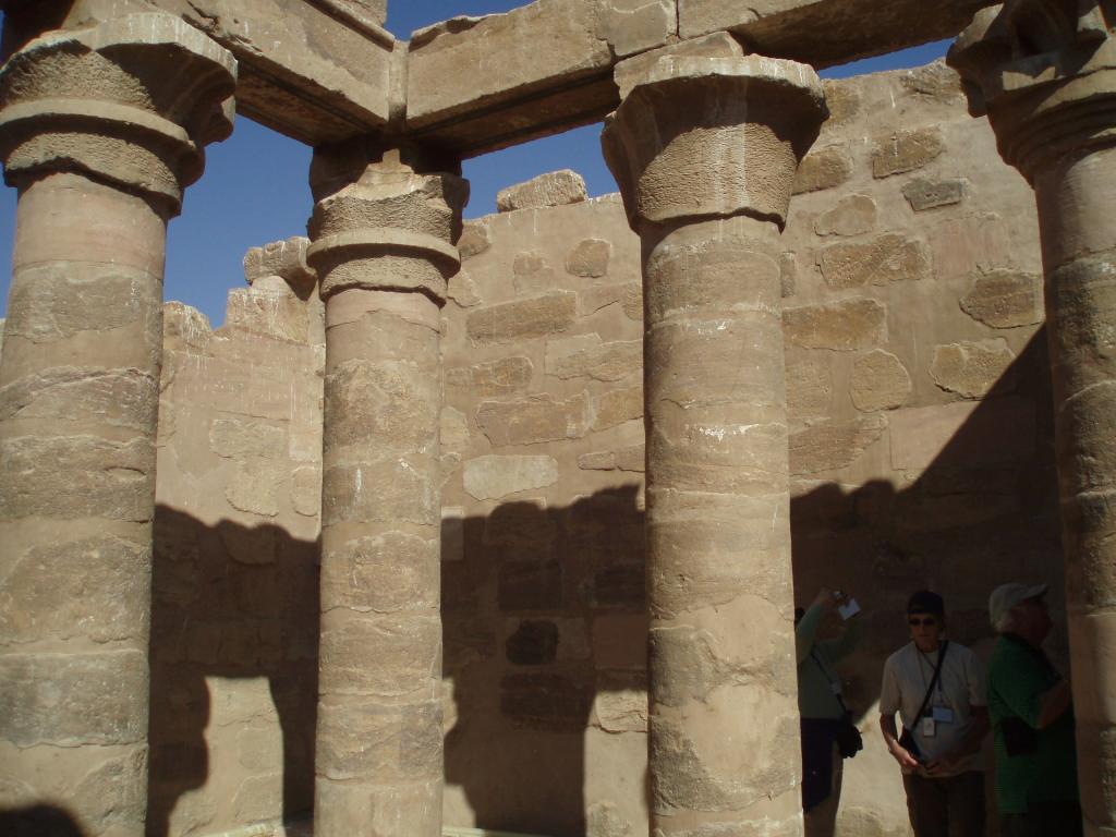 Hypostyle hall of the Temple of Meharakka at Wadi el Seboua dedicated to the gods Isis (Hathor) and Serapis. It is the only temple to have a winding staircase. 