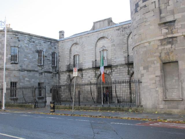 The entrance to the massive Kilmainham Gaol (Jail) in Dublin.  Built in 1796, it was the site of numerous hangings and deportations in the early 19th century.  Many famous Irish revolutionaries were imprisoned there.  Leaders of the Easter Uprising from 24 to 30 April 1916 were held there before their execution a short time later.