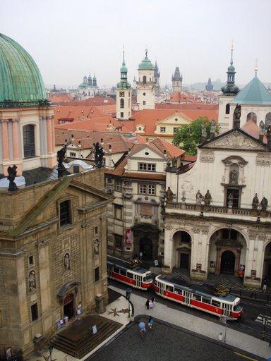 Some of the many spires that decorate old Prague.