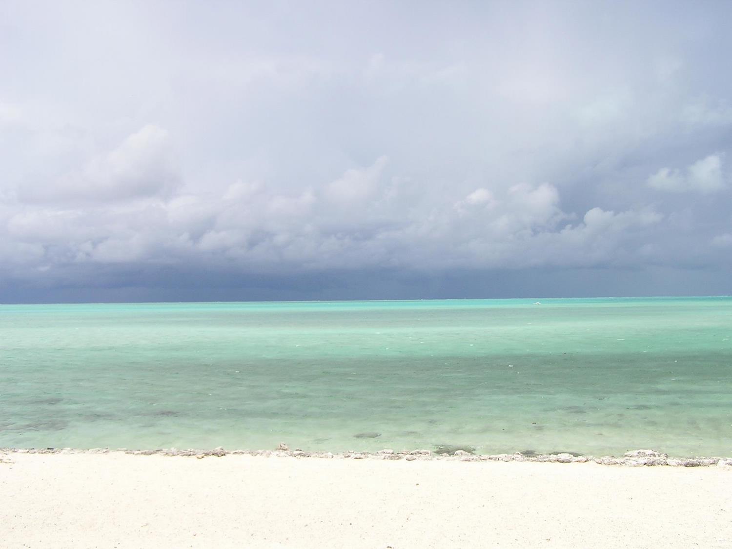 View from Bora Bora in the Society Islands.