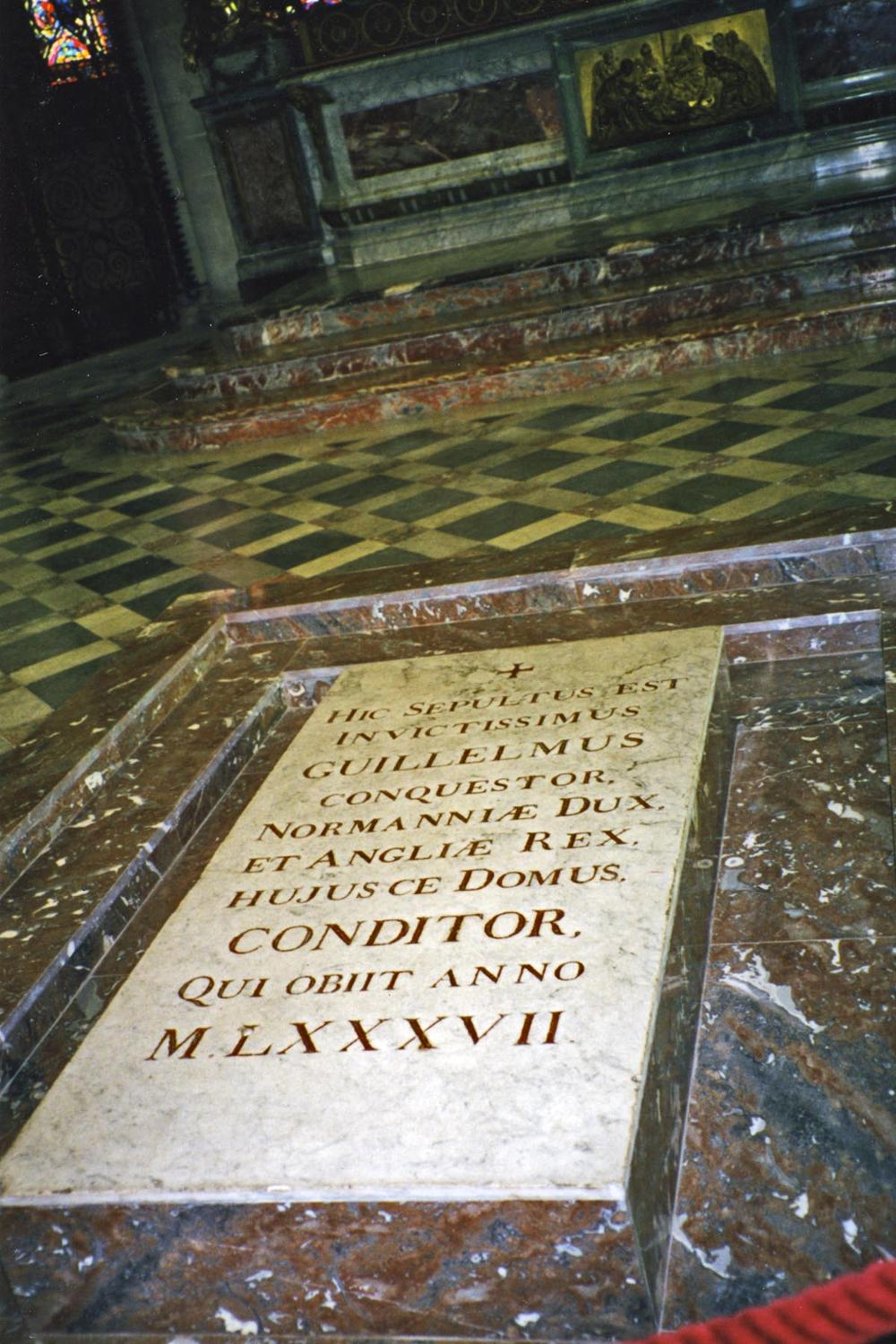 The tomb of William the Conqueror in the Church of St. Etienne in Caen. 