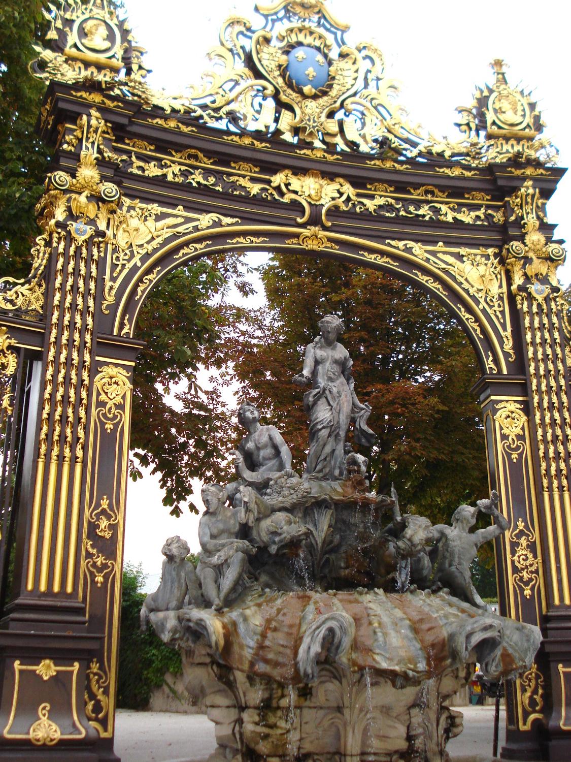 The Amphitrite Fountain in Stanislas Square in Nancy is one of four erected by Barthelemy Guibal; this one dates to 1750.