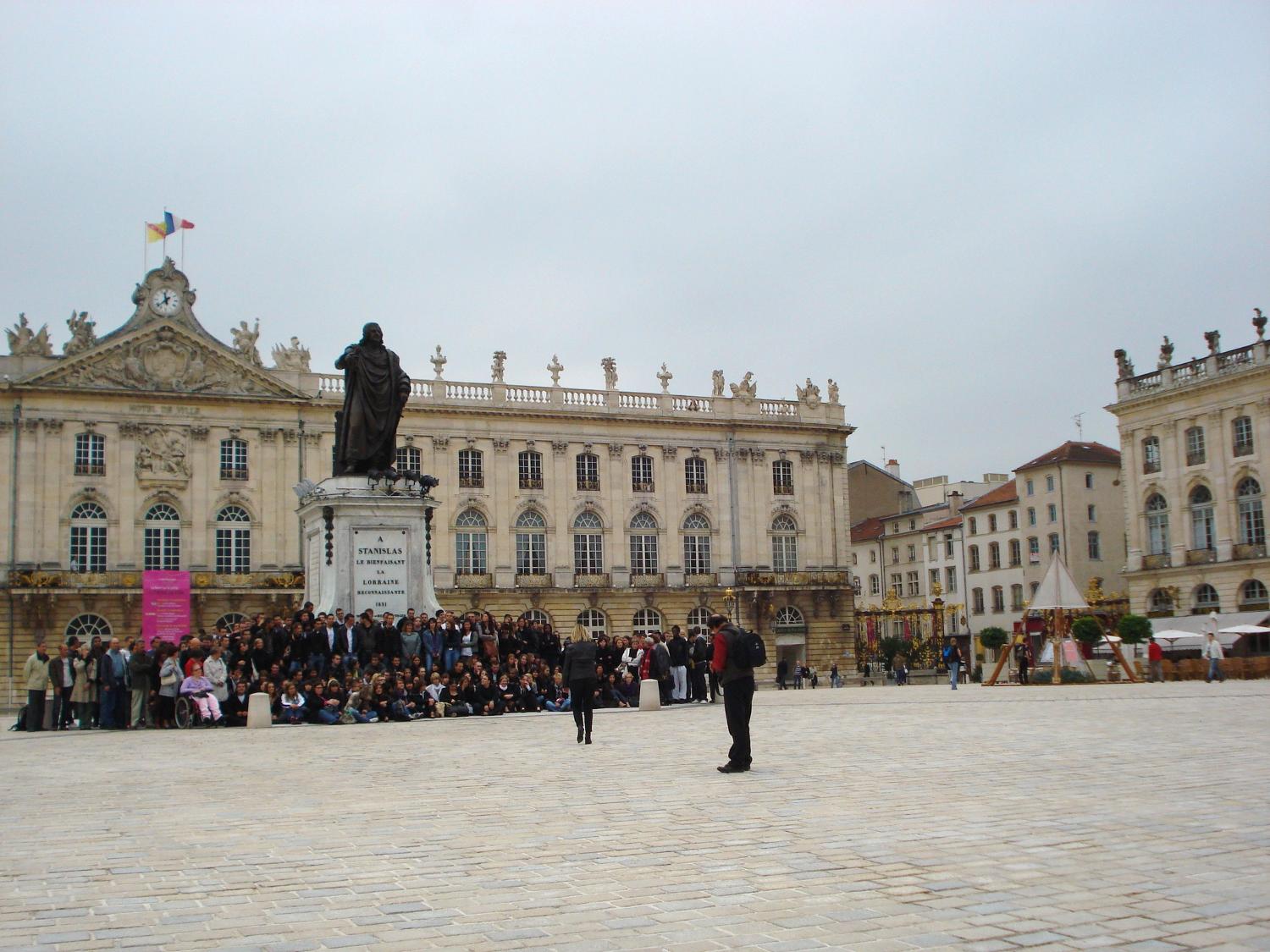 Place Stanislas (Stanislas Square) in the center of Nancy, formerly the capital of the Duchy of Lorraine, now the capital of Meurthe-et-Moselle. The square, constructed between 1751 and 1755, was the brainchild of Stanislas Leszczynski, Duke of Lorraine and former King of the Polish-Lithuanian Commonwealth. Nancy became a French province on the death of Stanislas in 1766. In 2005, the heads of three countries - Germany, Poland, and France - met here to inaugurate the renovated Place Stanislas. A statue of Stanislas Leszczynski stands in front of the Town Hall.
