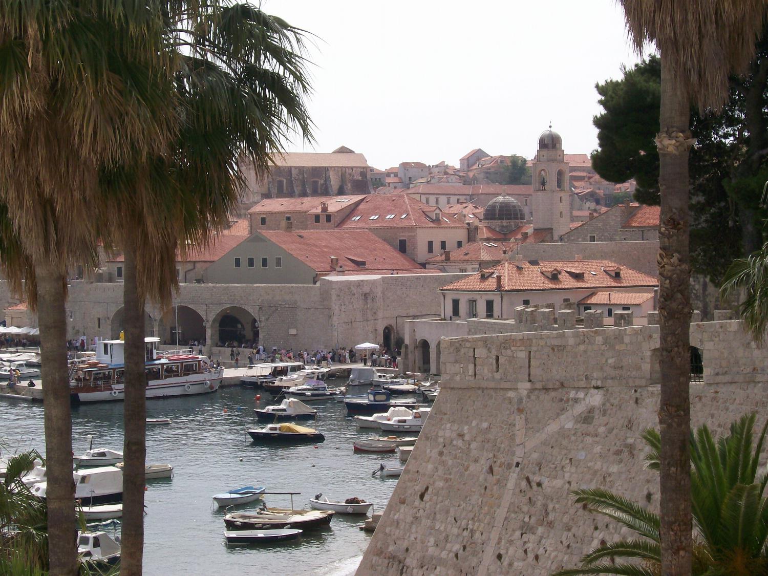 Dubrovnik harbor from outside of the city. 