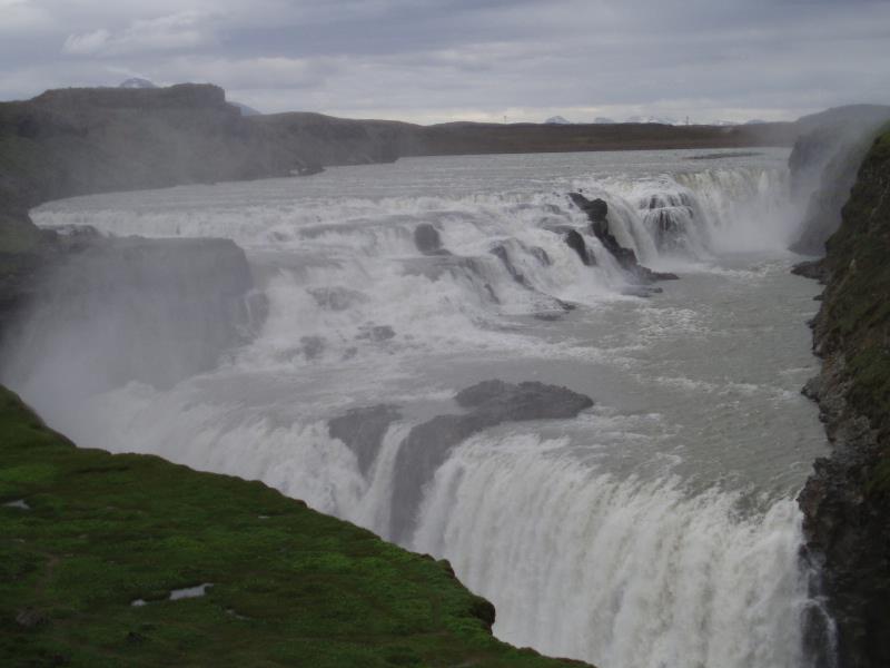 The Gullfoss (Golden Falls) Waterfall in southern Iceland. 