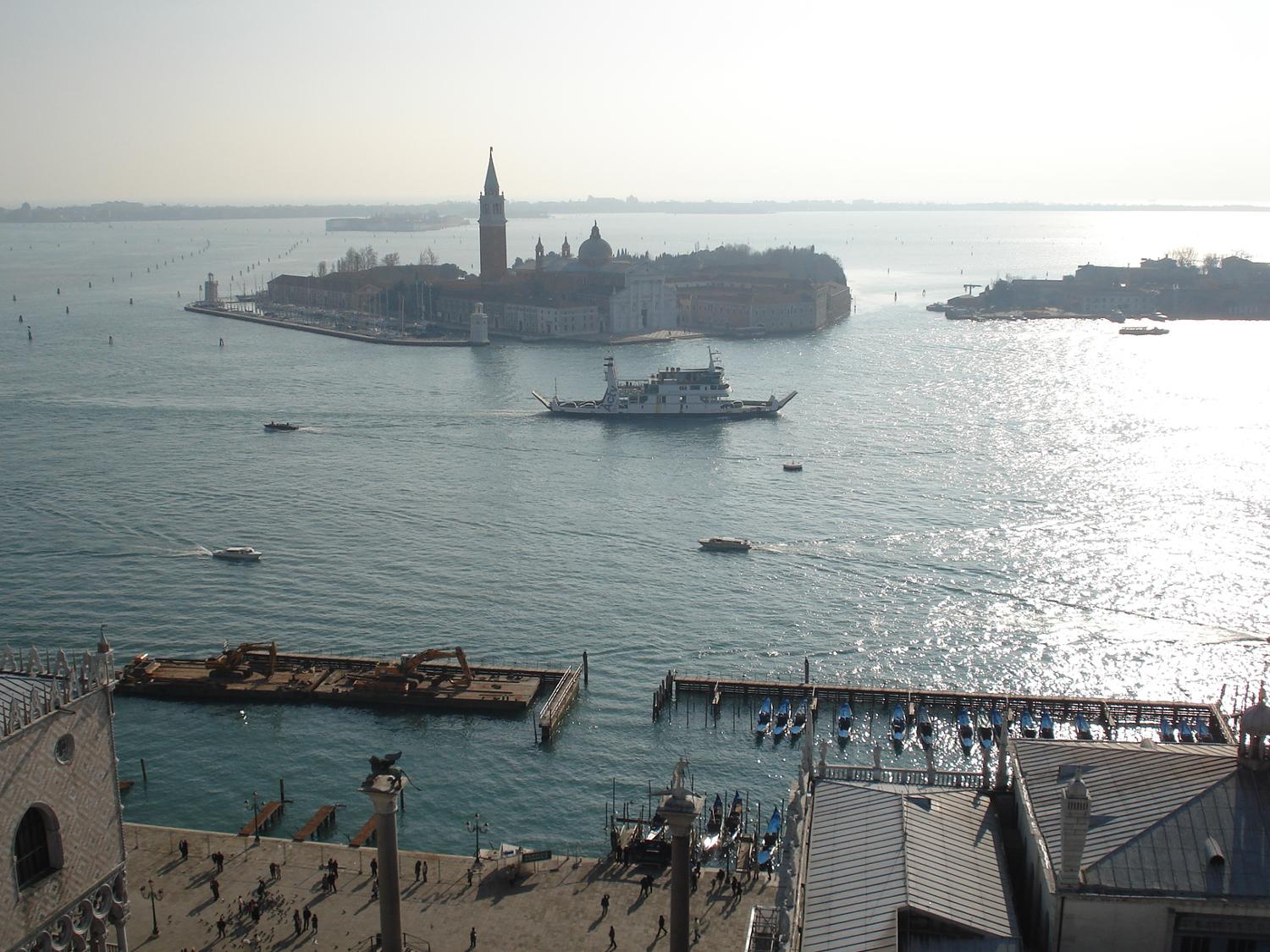 San Giorgio Maggiore Island in Venice viewed from St. Mark's campanile.