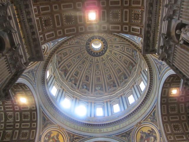 The dome over the main altar in Saint Peter's Basilica in Rome was designed by Michelangelo in 1547; it was completed in 1590 after his death. The dome is 136.57 m (448.1 ft) high making it the tallest dome in the world. 