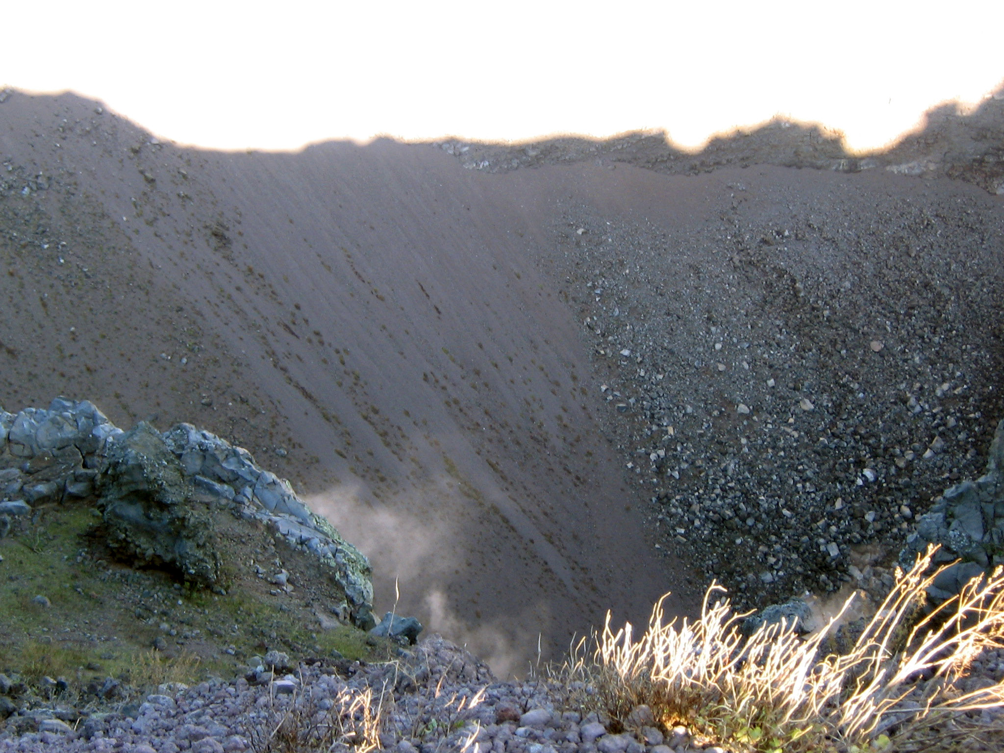 Inside the caldera on Mount Vesuvius.