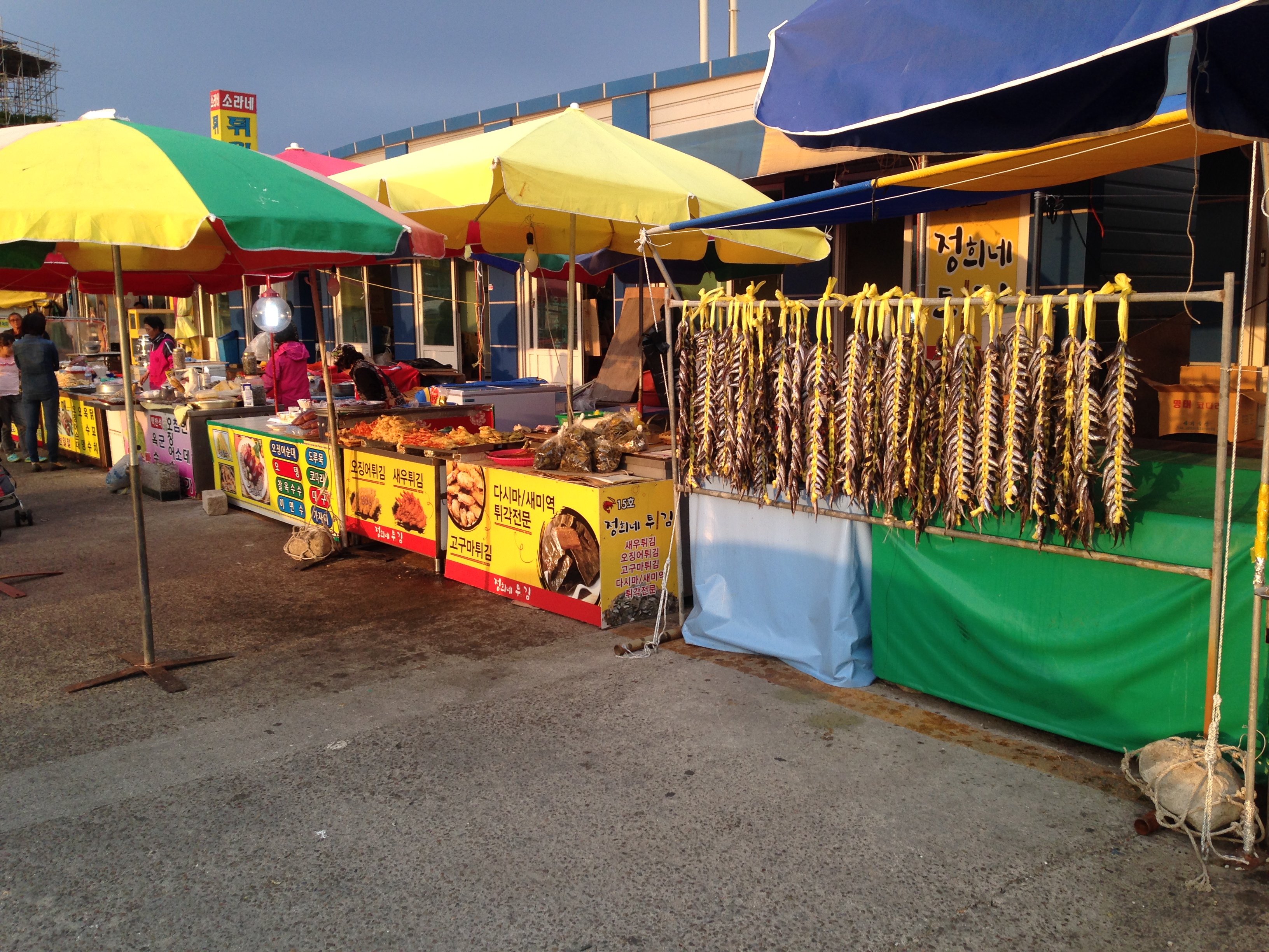 Open air food stalls in Sokcho.