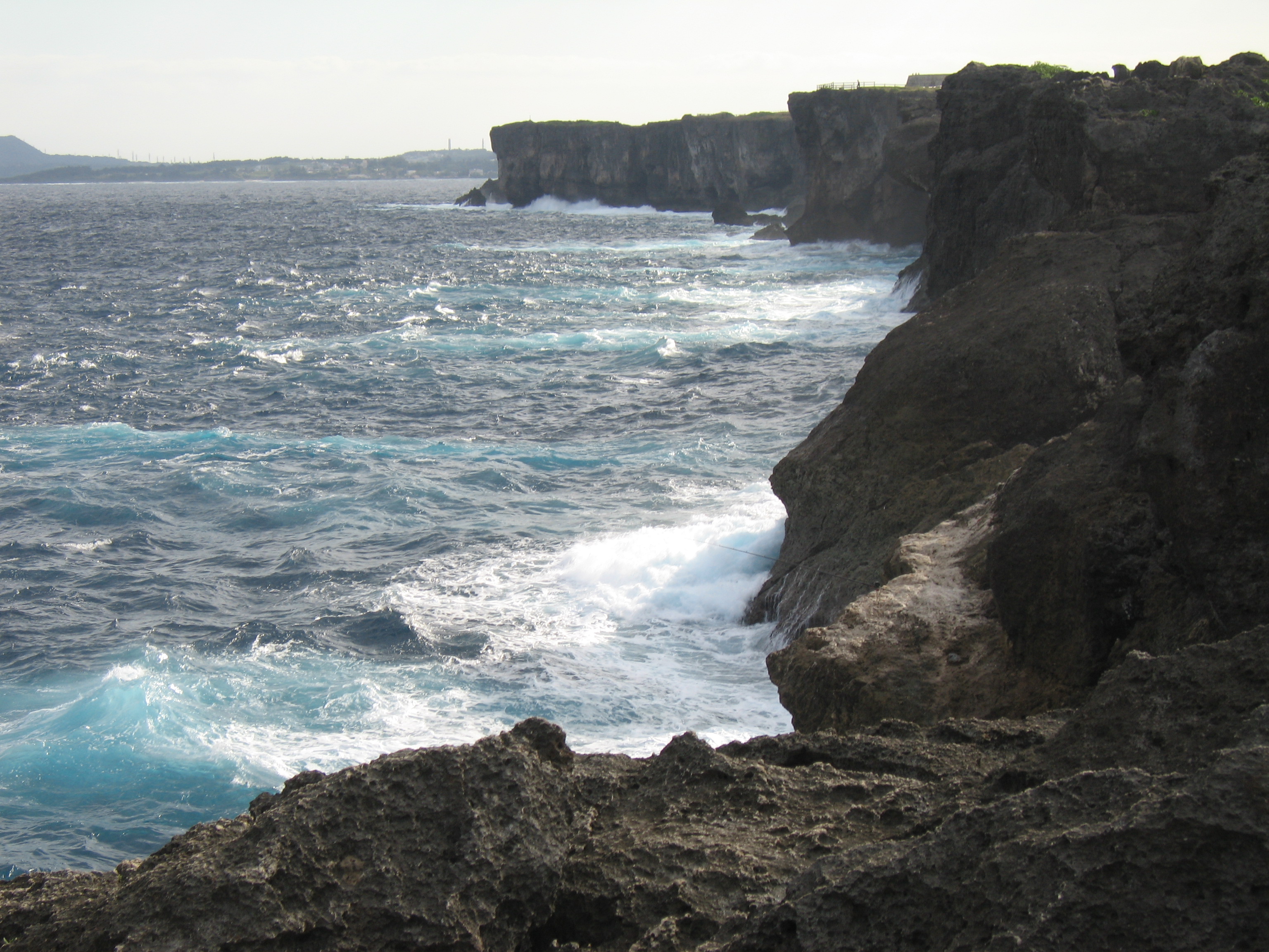 A rugged section of the Okinawa coastline. 
