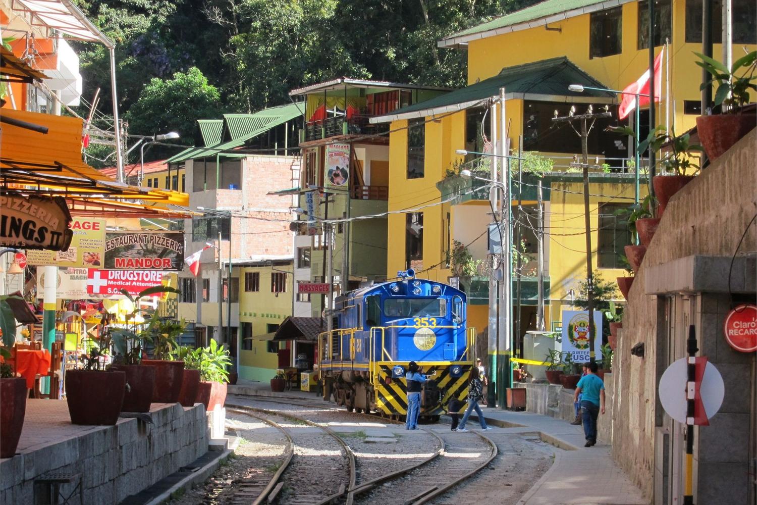 Trains bring tourists and supplies to Aguas Calientes (Hot Waters), also known by the name of Machupicchu Pueblo.