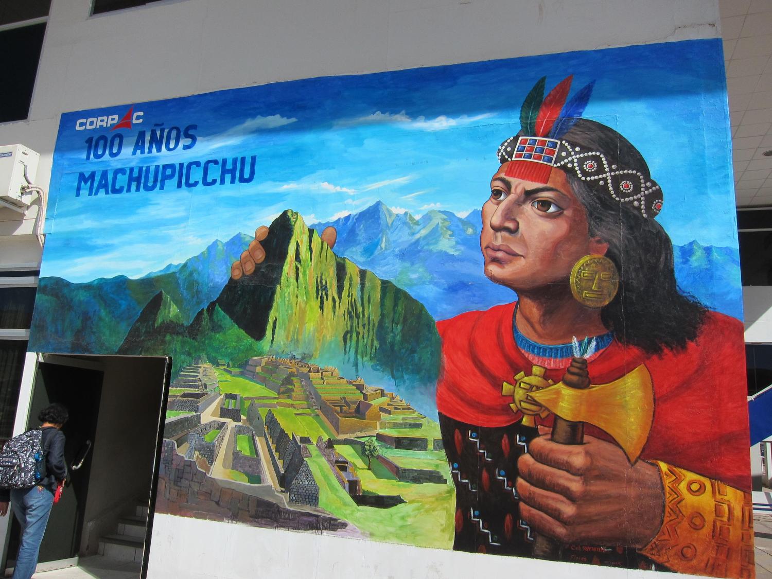 Mural in Cusco celebrating the centennial of the "rediscovery" of Machu Picchu in 1911.
