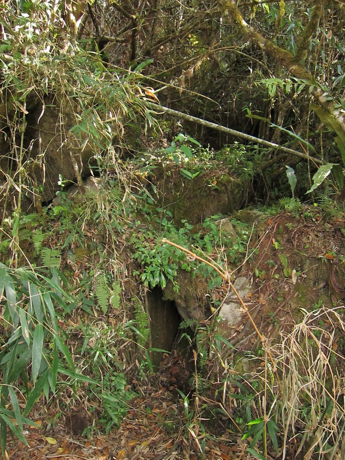 Cave mouths of all sizes are a common feature in the Andes Mountains. This sight is along the Inca Trail between the Machu Picchu ruins and the Sun Gate (Intipunko).