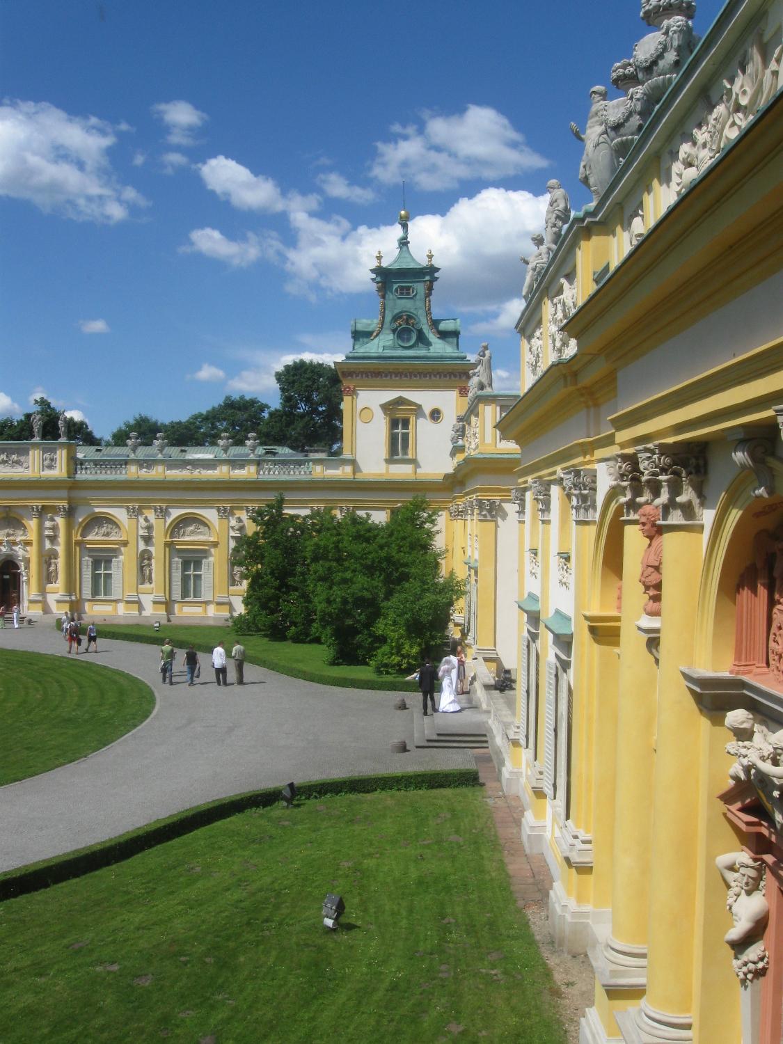 Close up of some of the architectural details at Wilanow Palace in Warsaw.