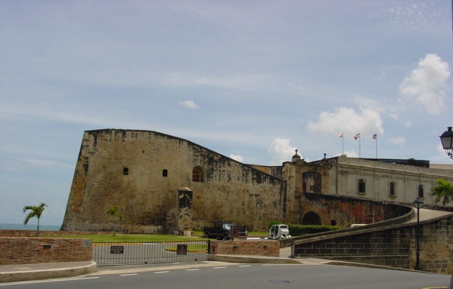 A view of some of the imposing walls at Fort San Cristobal. Photo courtesy of the US National Park Service.