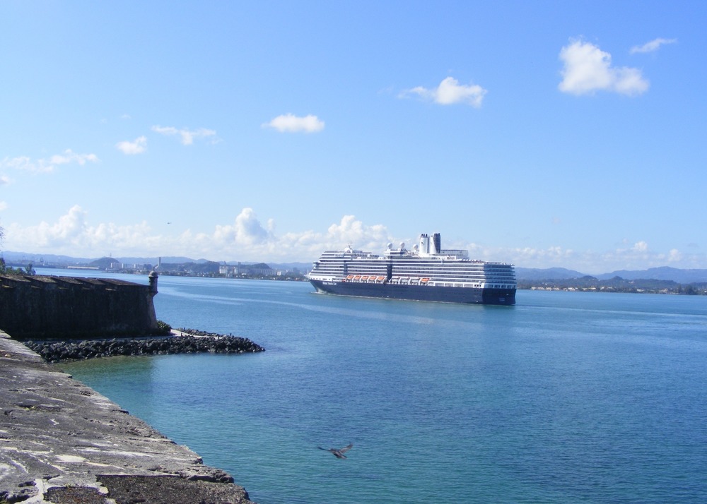 Cruise ship entering San Juan Bay as seen from the walls of Castillo San Felipe del Morro. Photo courtesy of the US National Park Service.