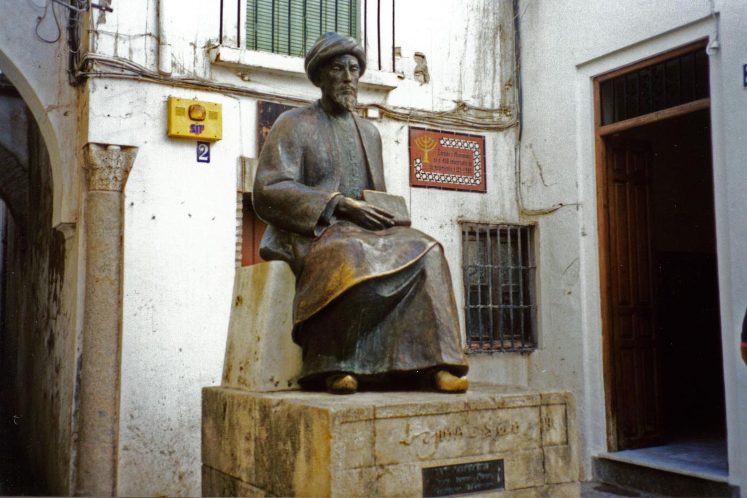 Cordoba monument honoring a native son, the eminent Jewish philosopher Maimonides (1135-1204).  