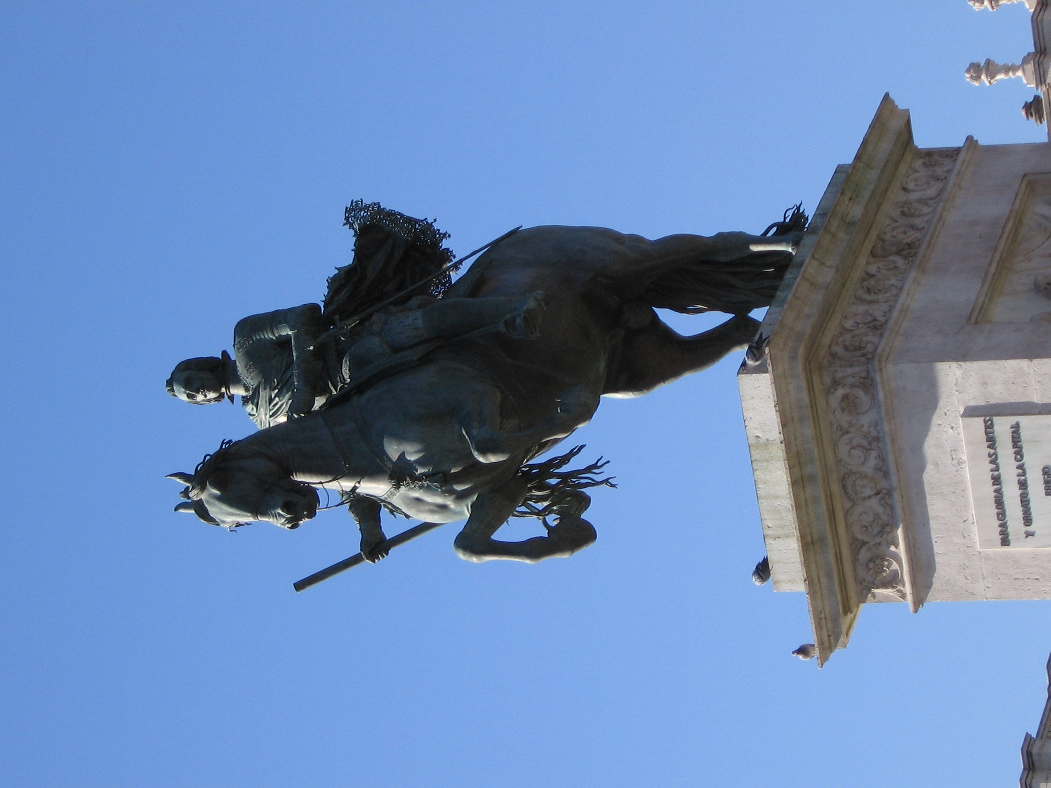 Equestrian statue of King Philip IV at the Royal Palace in Madrid.
