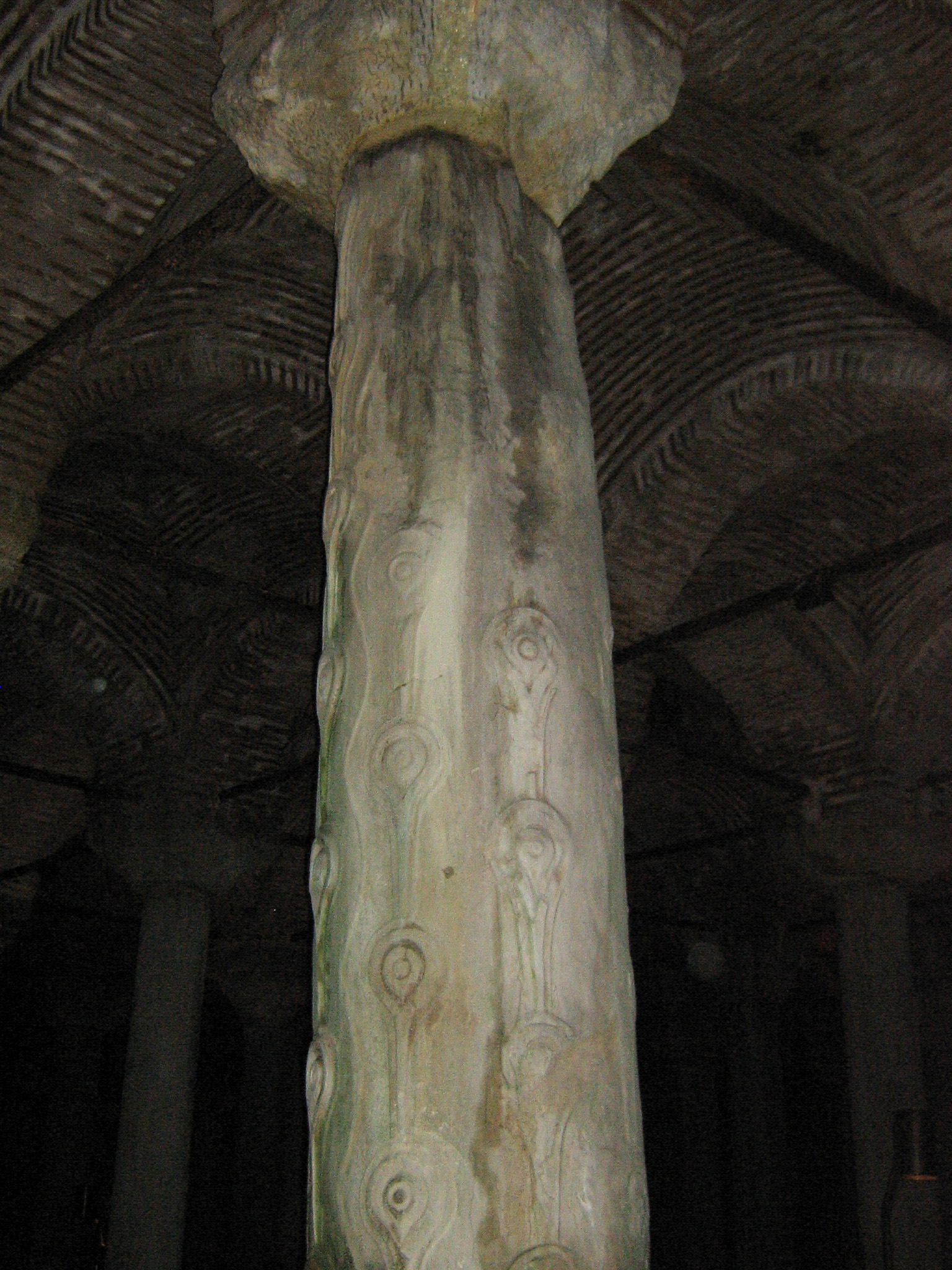 The "Hen's Eye" column in the Basilica Cistern beneath Istanbul. 
