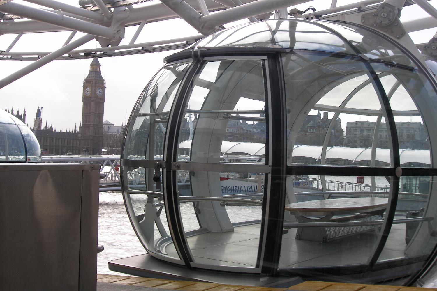 A capsule from the London Eye, the city's famous observation wheel.