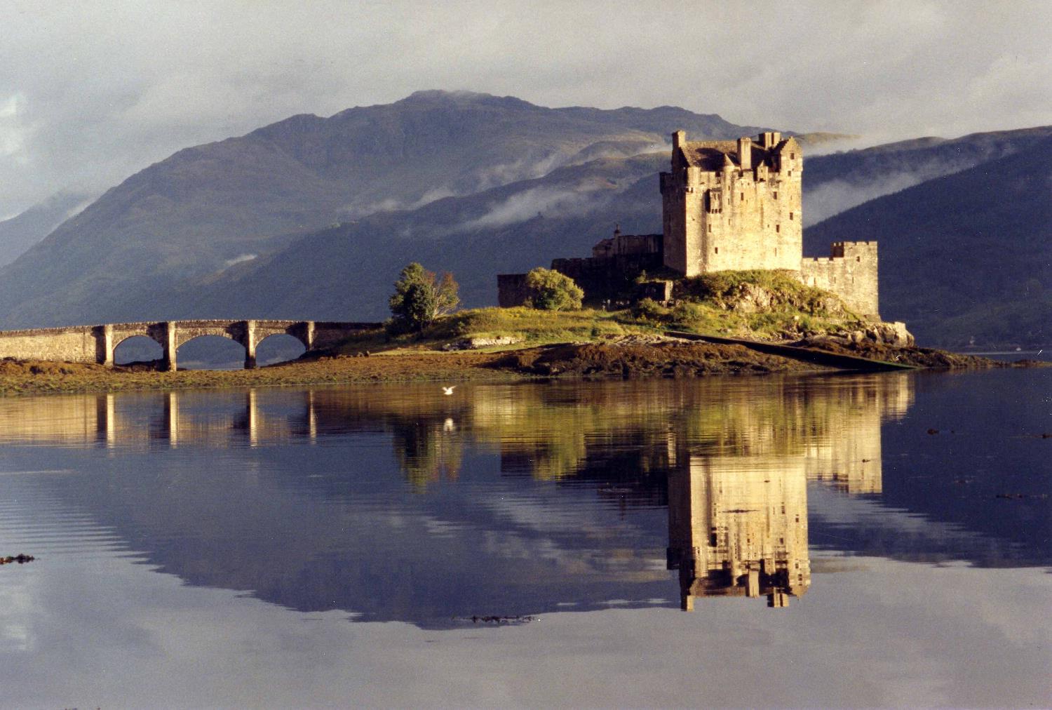 Eilean Donan Castle, near Kyle of Lochalsh, Scotland was built in 1220 on a small island in Loch Duich as a defense against Danish invaders. 