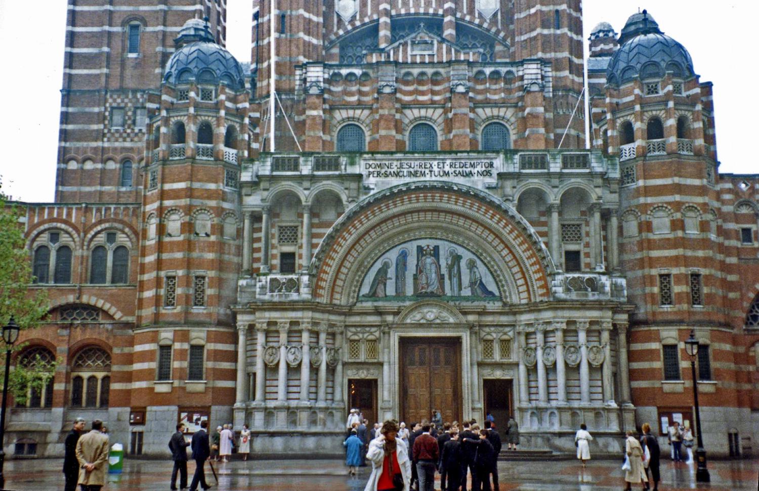 Westminster Cathedral in London is the mother church for Roman Catholic community in England and Wales. Opened in 1903, it is renowned for its highly distinctive Byzantine architecture. 