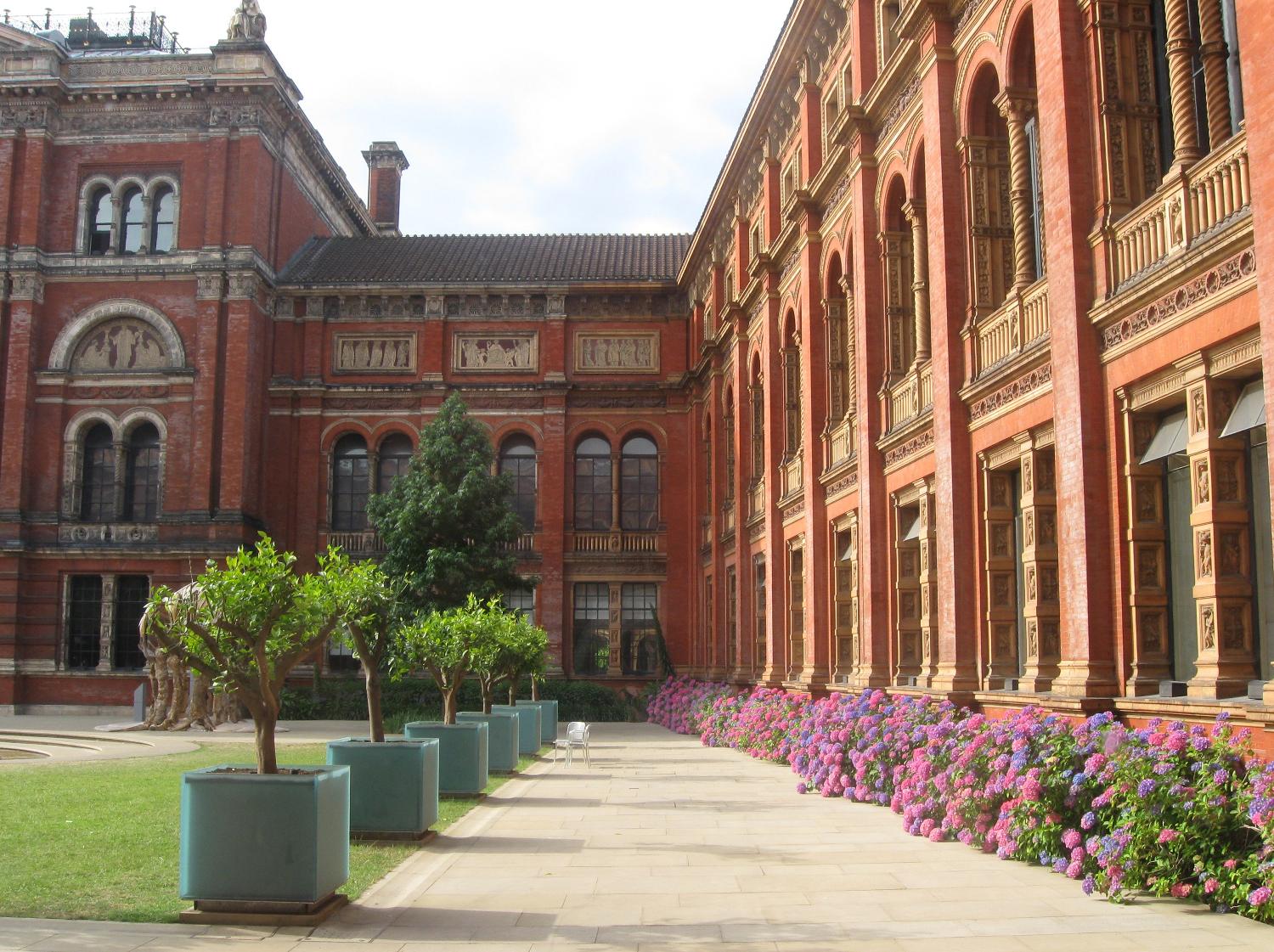 The courtyard of the Victoria and Albert Museum in London.