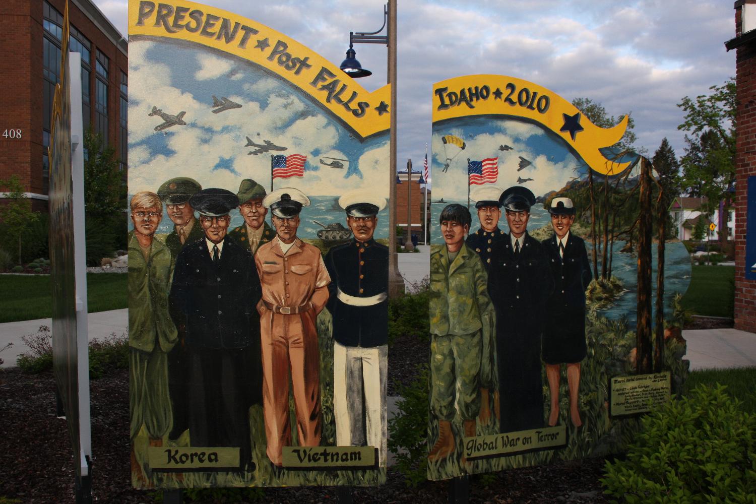 . . . the present. Some of the soldiers in the murals are locals. 
