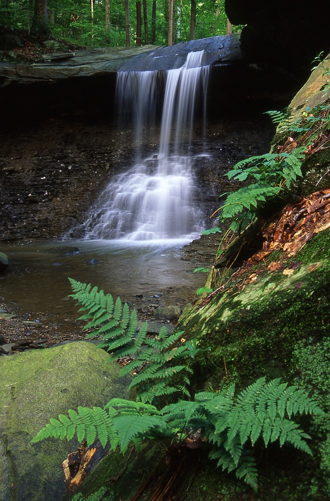 Blue Hen Falls in the spring in Cuyahoga Valley National Park, Ohio. Photo courtesy of the US National Park Service.