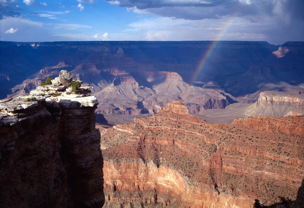 Rainbow in the Grand Canyon as seen from near Mather Point on the South Rim. Photo courtesy of the US National Park Service. 