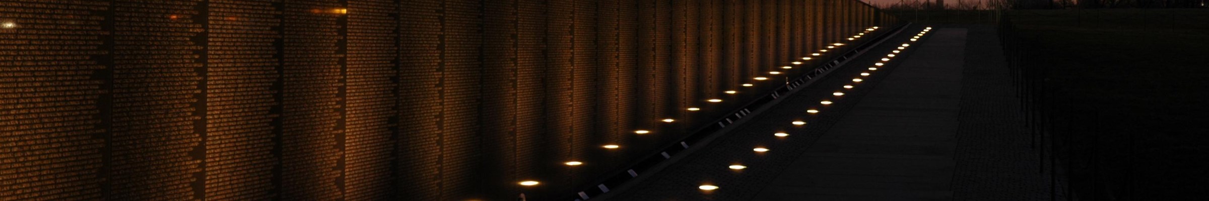 Nighttime view of the Vietnam Veterans Memorial in Washington, D.C. Photo courtesy of the National Park Service.