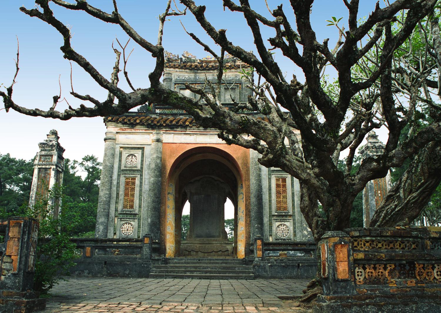 The Stele Pavilion is one of many structures comprising the imperial tomb of Emperor Tu Duc (reigned 1847-1883). Located approximately (8 km; 5 mi) from the former imperial capital of Hue, it contains a large stone tablet (stele) inscribed with the deeds of the emperor. 