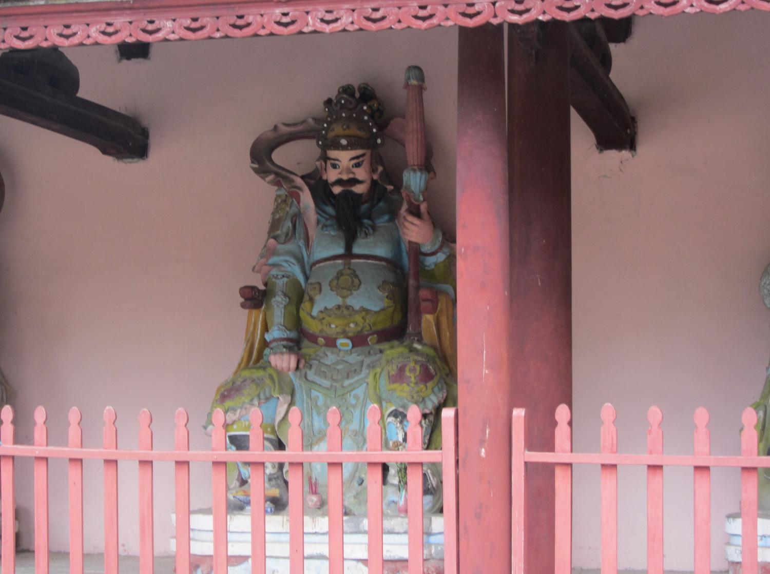 A figure at the Thien Mu Pagoda in the city of Hue.