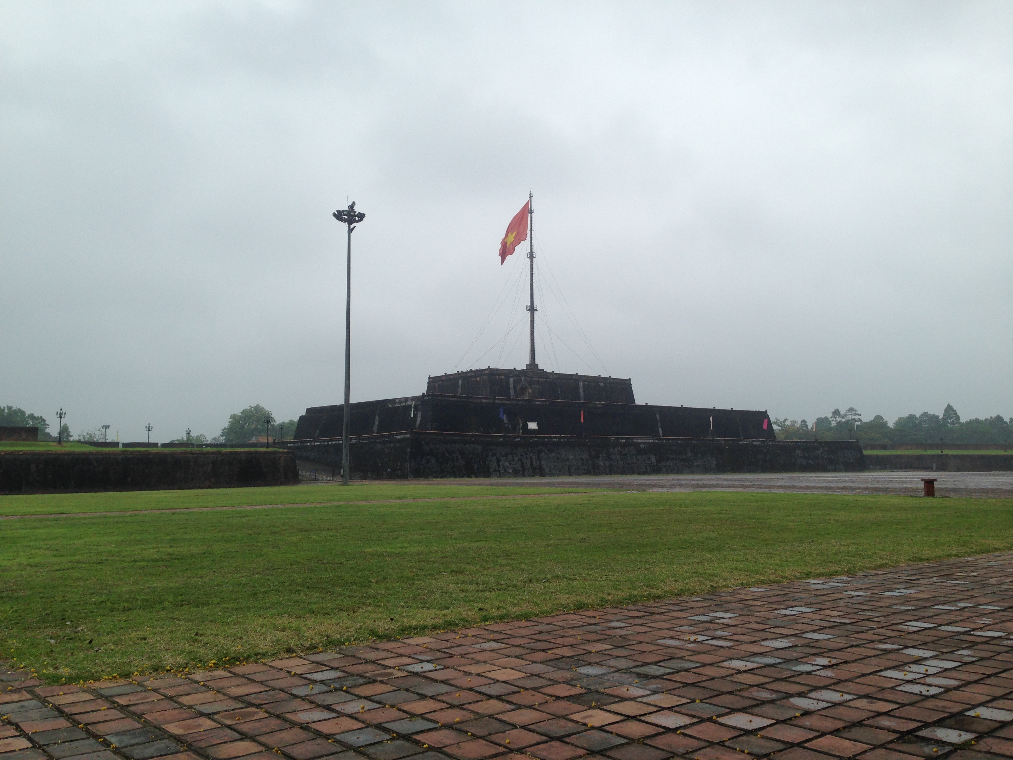 Another view of the flag tower in the Citadel of Hue, the former imperial capital of Vietnam. 