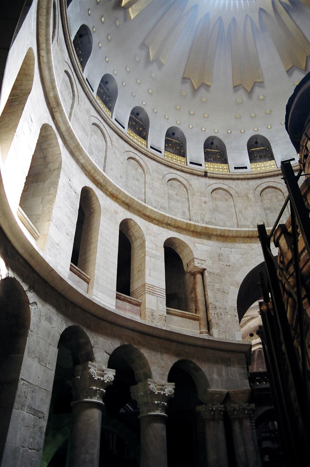 The dome of the Church of the Holy Sepulchre in Israeli-occupied East Jerusalem.  