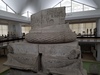 Cast of part of the base of Trajan's Column (the original stands in Rome) at the National Museum of Romanian History in Bucharest. The bas reliefs on Trajan's Column - which is about 30 m (98 ft) in height, 35 m (115 ft) including its large pedestal - depict the  second century A.D. Roman conquest of Dacia, the area that today is Romania and Moldova.