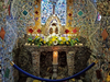 The altar of The Little Chapel in Guernsey. The Chapel is thought to be the smallest consecrated chapel in the world.